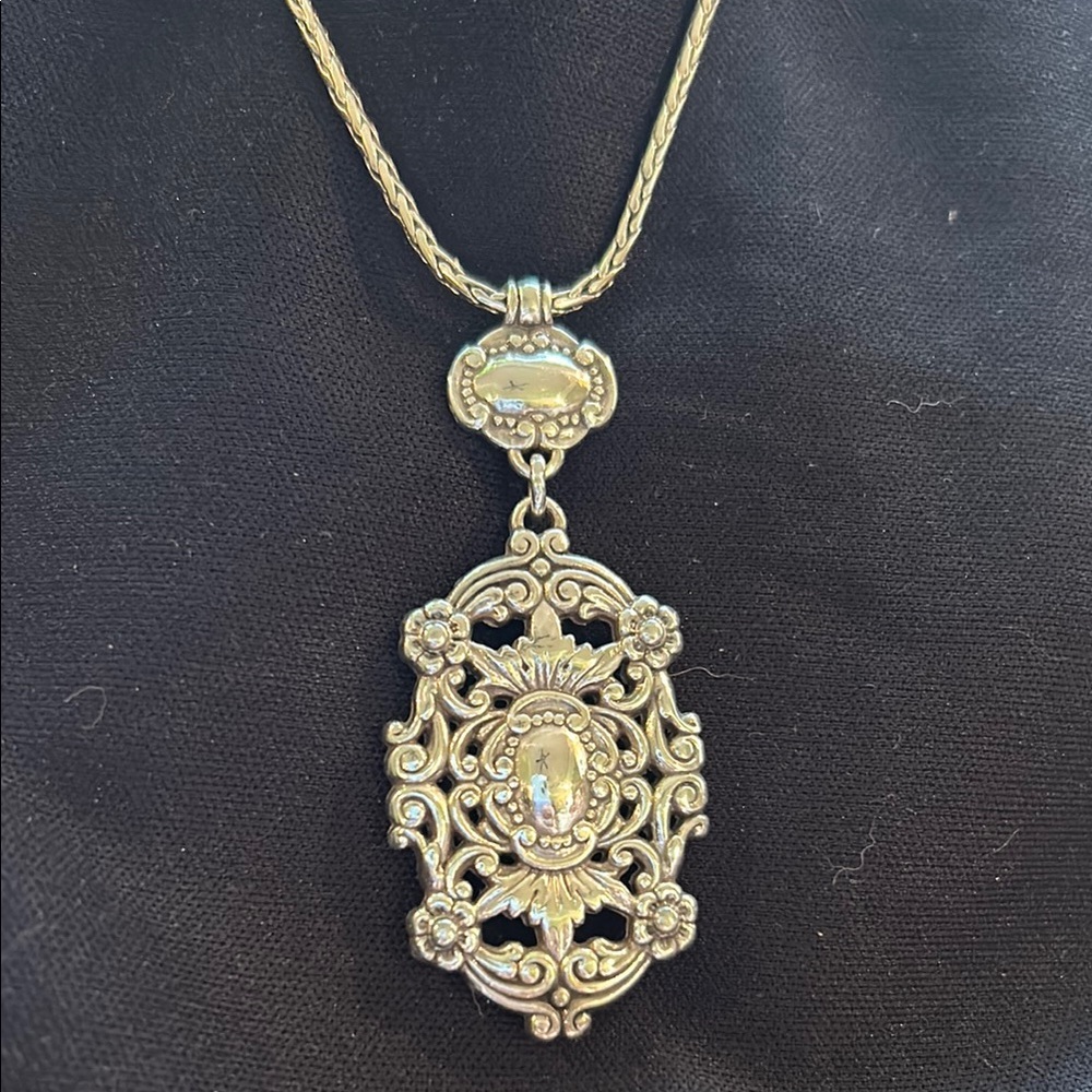Brighton Silver Ornate Pendant Necklace